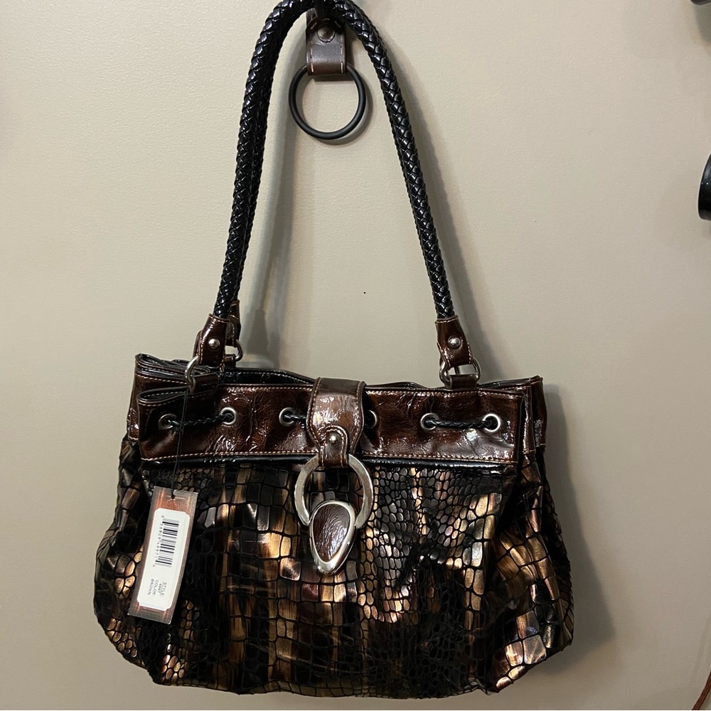 Metallic Braided Handle Women’s Shoulder Bag - New With Tags